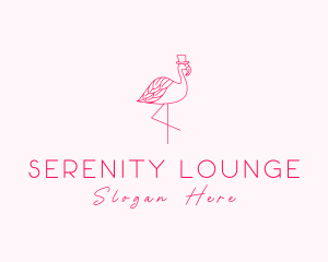 Pink Flamingo Hat logo design