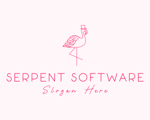 Pink Flamingo Hat logo design