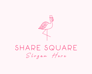 Pink Flamingo Hat logo design