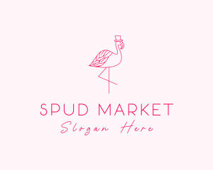 Pink Flamingo Hat logo design