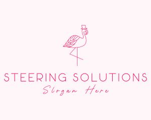 Pink Flamingo Hat logo design