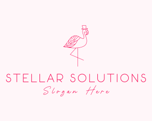 Pink Flamingo Hat logo design