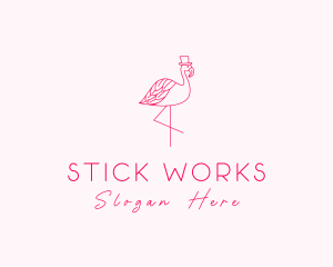 Pink Flamingo Hat logo design