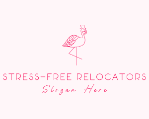 Pink Flamingo Hat logo design