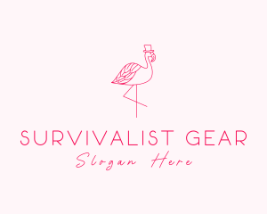 Pink Flamingo Hat logo design