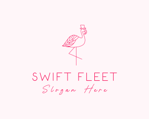 Pink Flamingo Hat logo design