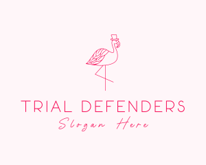 Pink Flamingo Hat logo design