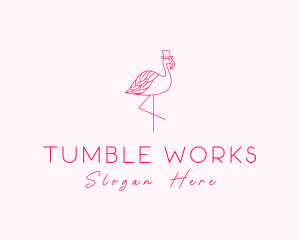 Pink Flamingo Hat logo design