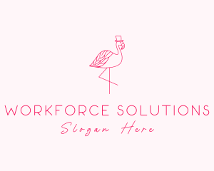 Pink Flamingo Hat logo design