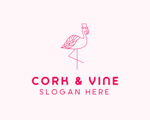 Pink Flamingo Hat logo design