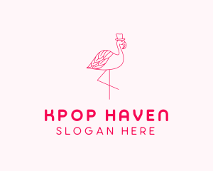 Pink Flamingo Hat logo design