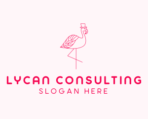 Pink Flamingo Hat logo design