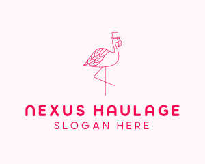 Pink Flamingo Hat logo design