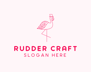 Pink Flamingo Hat logo design