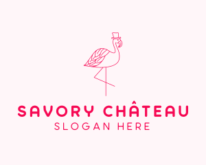 Pink Flamingo Hat logo design