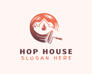 House Paint Roller logo design