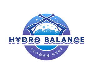 Pressure Hydro Washing Cleaning logo design