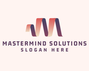 Modern Professional Ribbon Letter M logo design