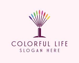 Colorful Beauty Brush  logo design