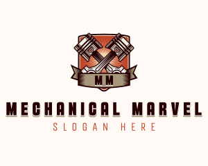 Piston Engine Mechanic logo design