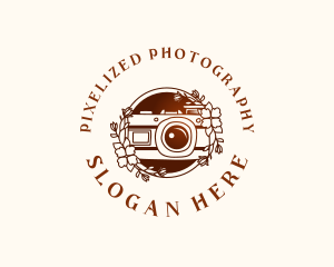 Floral Camera Photography logo design