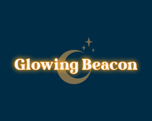 Sparkle Moon Glowing logo design