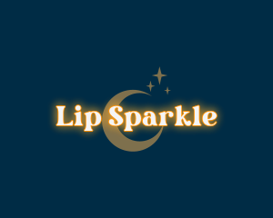 Sparkle Moon Glowing logo design