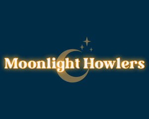 Sparkle Moon Glowing logo design