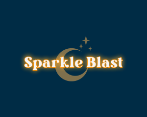 Sparkle Moon Glowing logo design