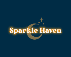 Sparkle Moon Glowing logo design