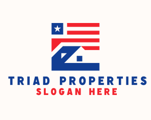 House Flag Property logo design