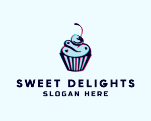 Cherry Cupcake Pastry Logo