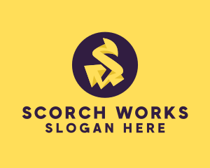 Yellow Electric Letter S logo design