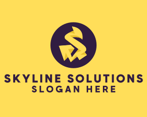 Yellow Electric Letter S logo design