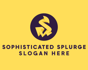 Yellow Electric Letter S logo design