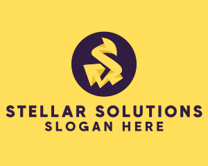 Yellow Electric Letter S logo design