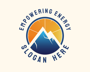 Mountain Gauge Sun logo design