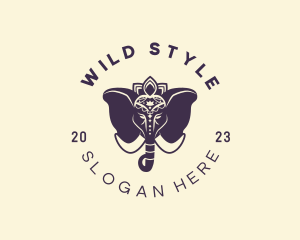 Hindu Wild Elephant logo design