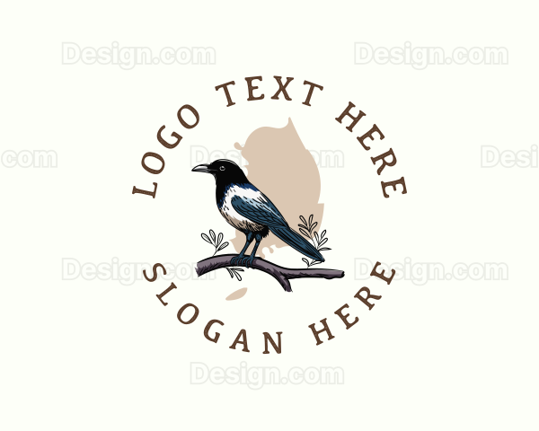 Korean Magpie Bird Logo