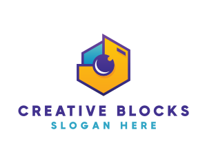 Industrial Hexagon Camera logo design