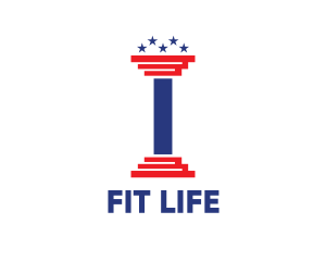 USA Fitness Pillar logo design