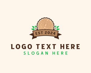 Wood Stump Nature Logo