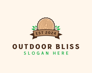 Wood Stump Nature logo design