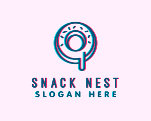 Anaglyph Donut Sprinkle logo design