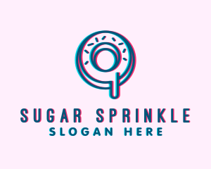 Anaglyph Donut Sprinkle logo design