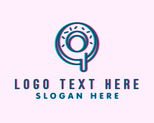 Donuts - Anaglyph Donut Sprinkle logo design