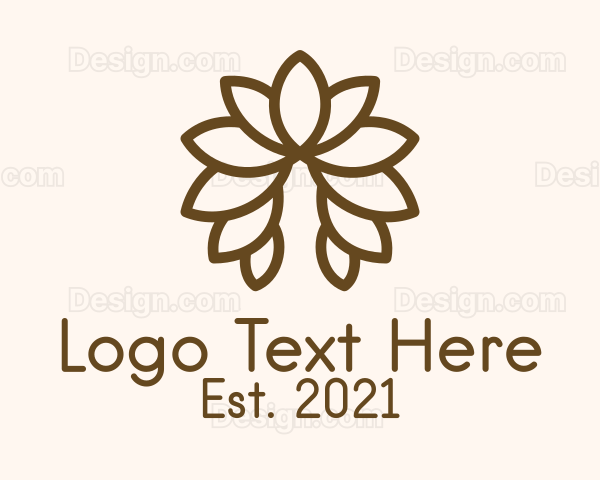 Brown Symmetrical Leaf Logo