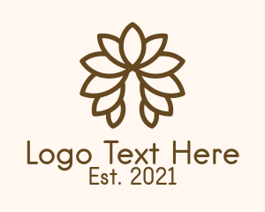 Brown Symmetrical Leaf logo