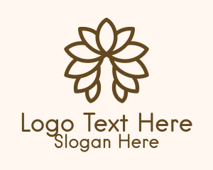 Brown Symmetrical Leaf Logo