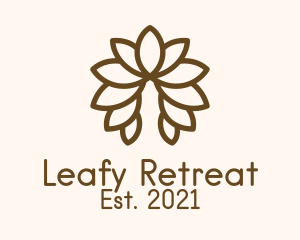 Brown Symmetrical Leaf logo design